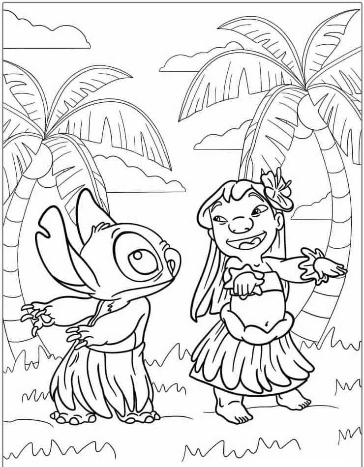 Dibujos para colorear e imprimir Lilo And Stitch