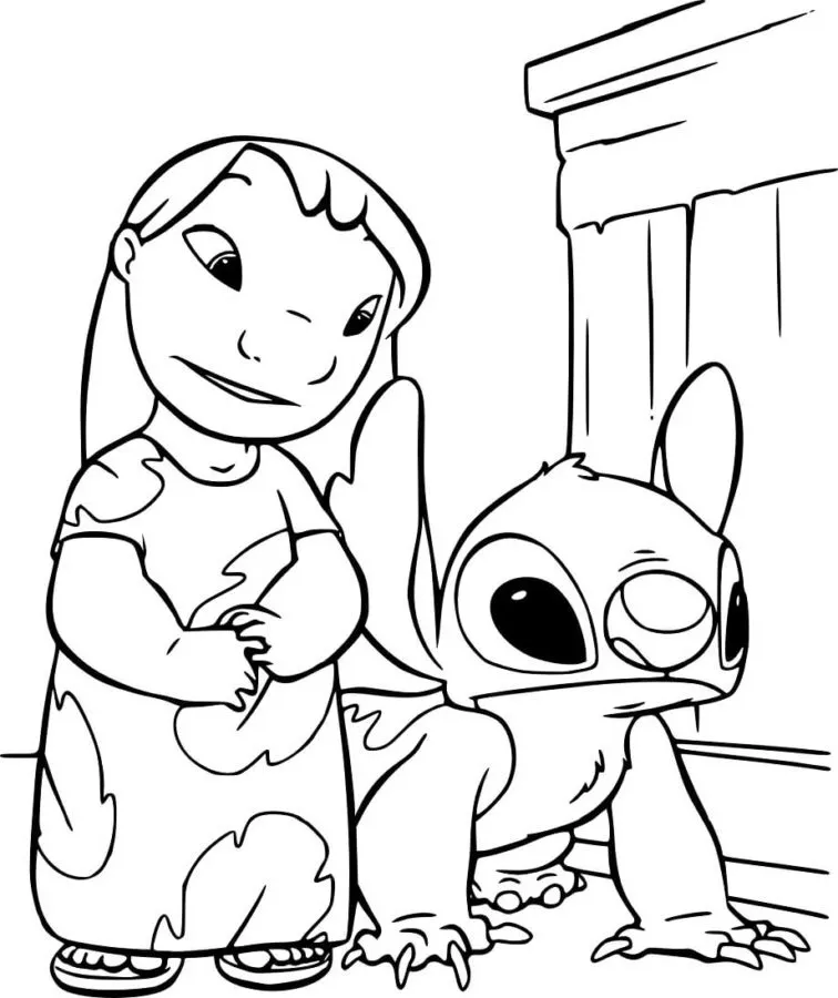 Dibujos para colorear e imprimir Lilo And Stitch