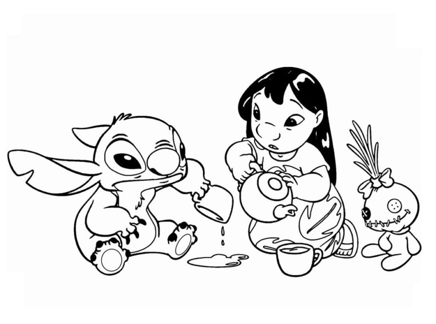 Dibujos para colorear e imprimir Lilo And Stitch