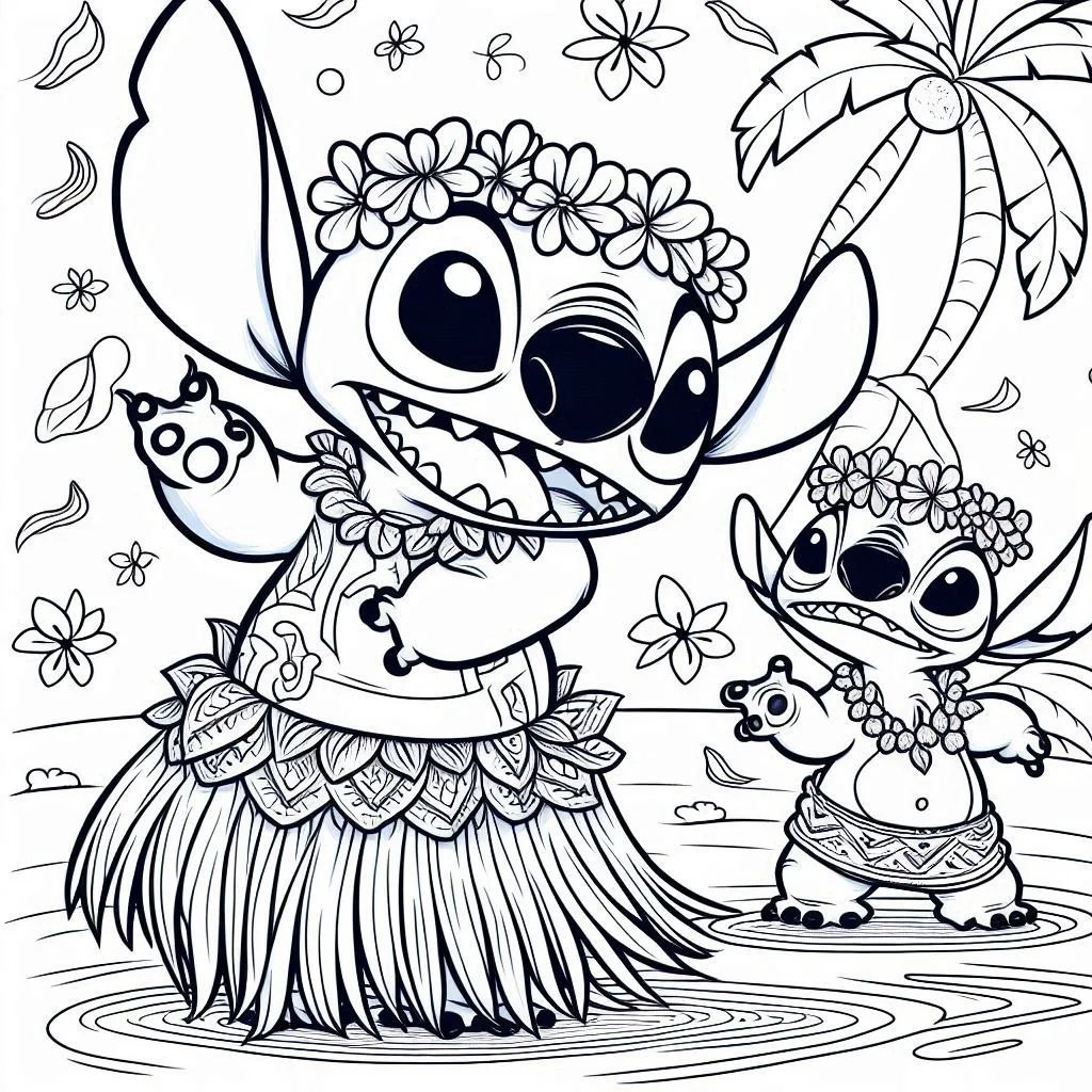 Dibujos para colorear e imprimir Lilo And Stitch