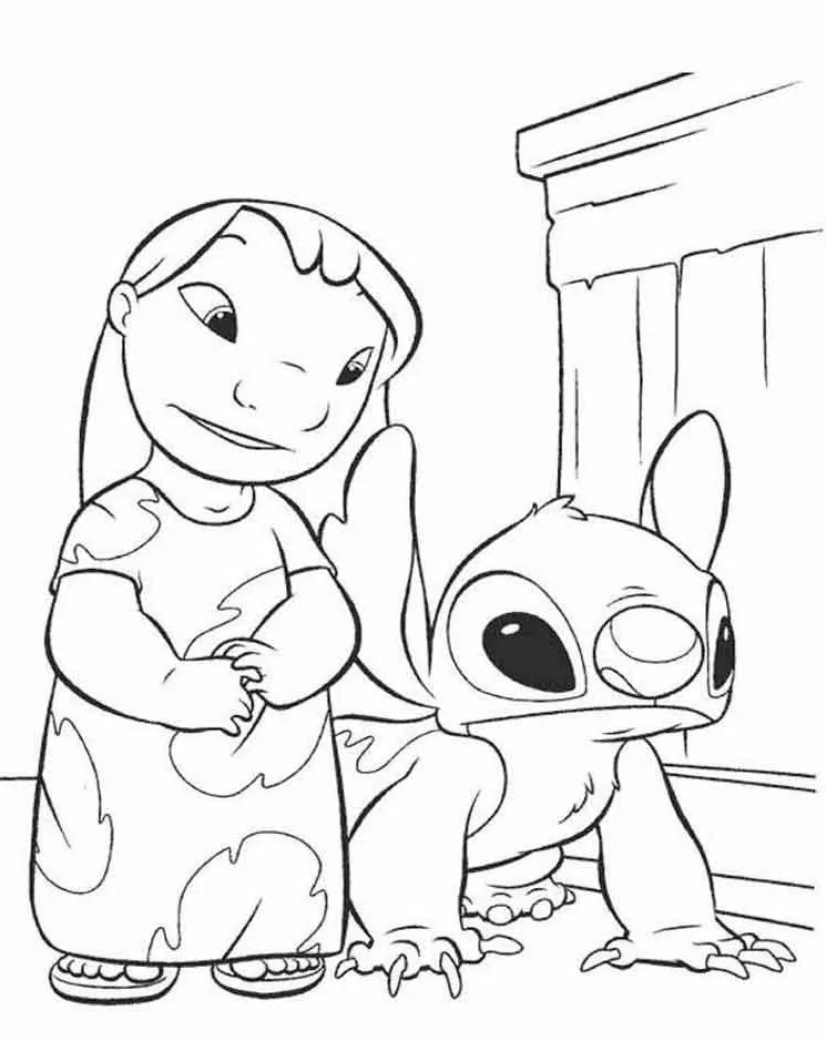 Dibujos para colorear e imprimir Lilo And Stitch