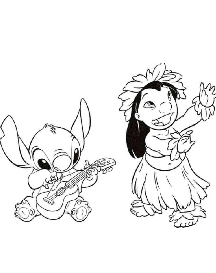 Dibujos para colorear e imprimir Lilo And Stitch