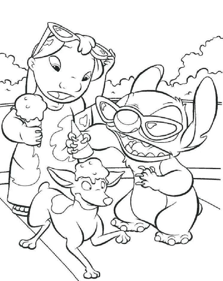 Dibujos para colorear e imprimir Lilo And Stitch