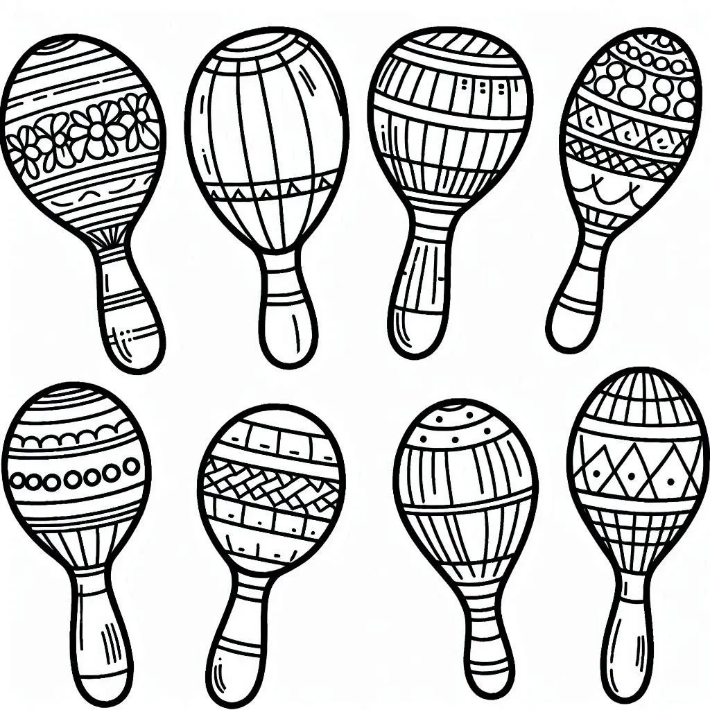 Dibujos para colorear e imprimir Maracas