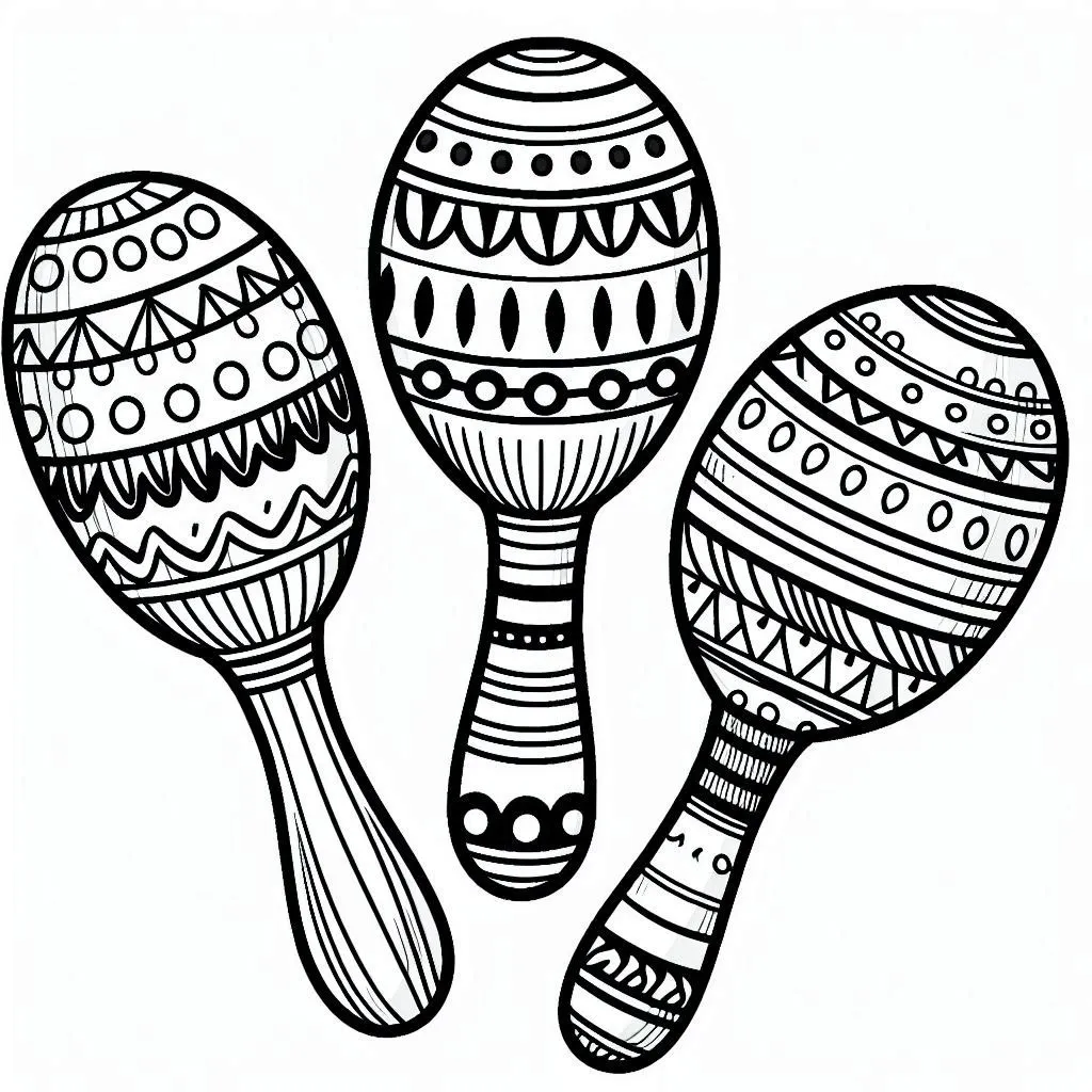 Dibujos para colorear e imprimir Maracas