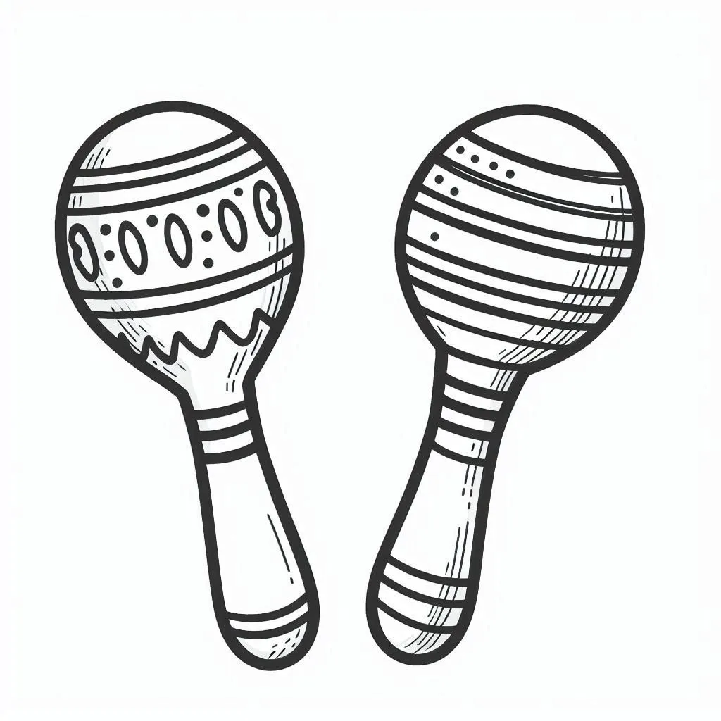 Dibujos para colorear e imprimir Maracas