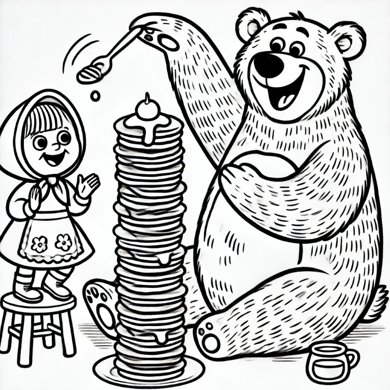 Dibujos para colorear e imprimir Masha And The Bear