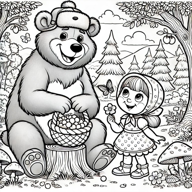 Dibujos para colorear e imprimir Masha And The Bear