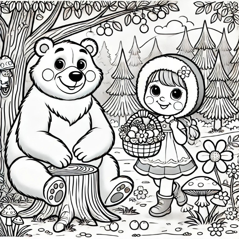 Dibujos para colorear e imprimir Masha And The Bear