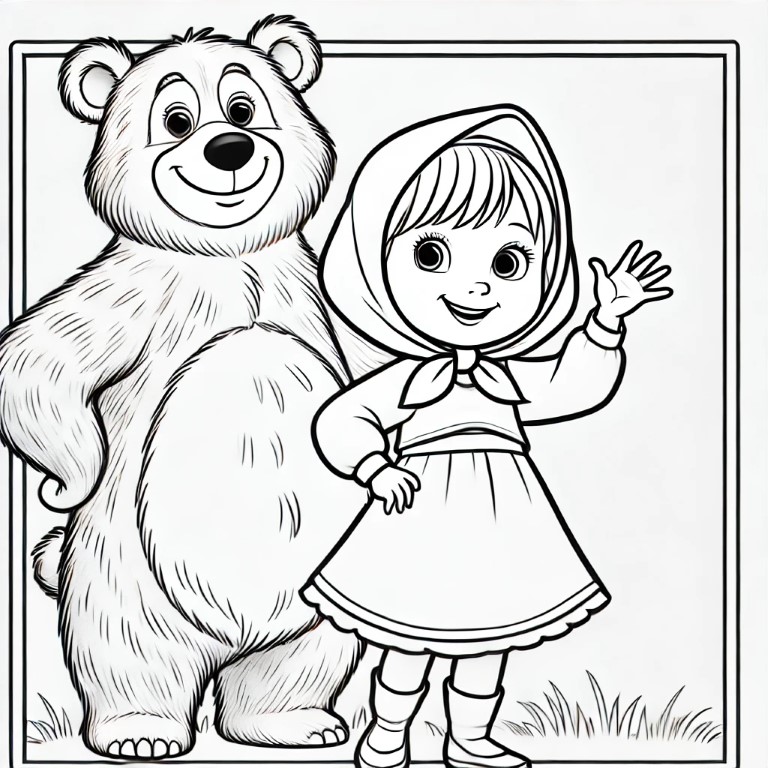 Dibujos para colorear e imprimir Masha And The Bear