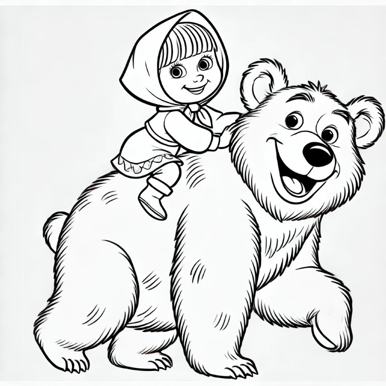 Dibujos para colorear e imprimir Masha And The Bear