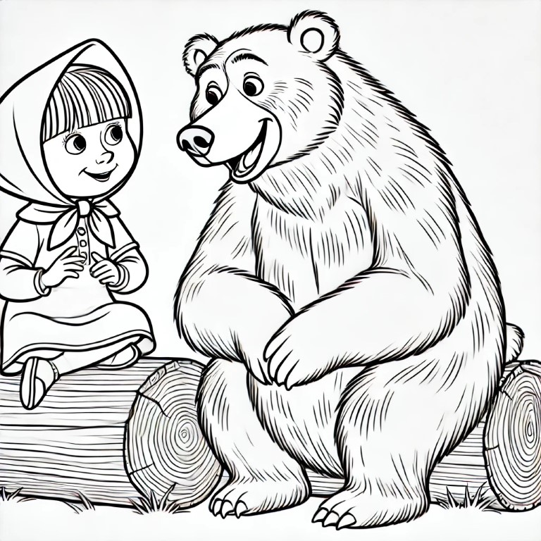 Dibujos para colorear e imprimir Masha And The Bear