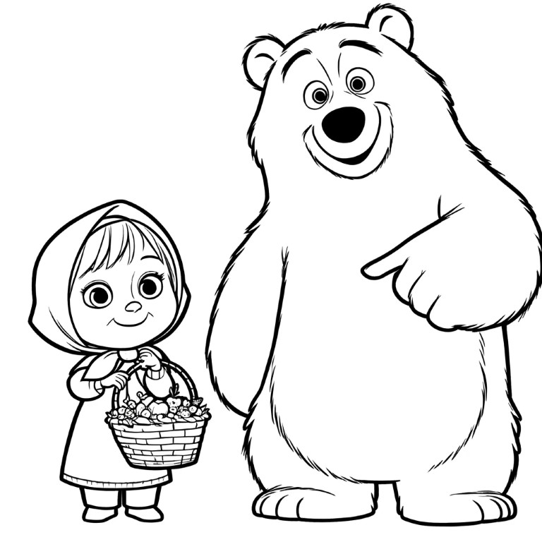 Dibujos para colorear e imprimir Masha And The Bear