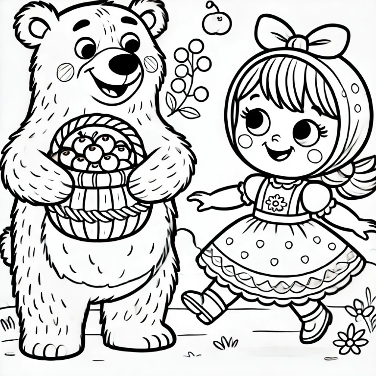 Dibujos para colorear e imprimir Masha And The Bear