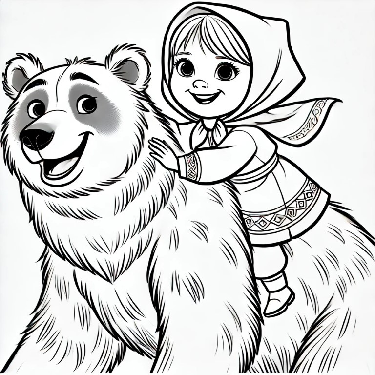 Dibujos para colorear e imprimir Masha And The Bear