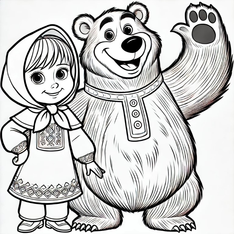 Dibujos para colorear e imprimir Masha And The Bear