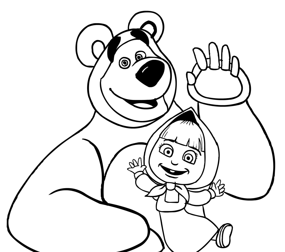 Dibujos para colorear e imprimir Masha And The Bear