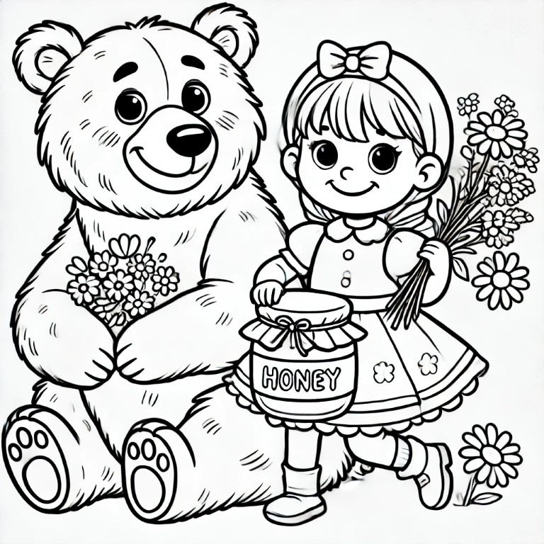 Dibujos para colorear e imprimir Masha And The Bear