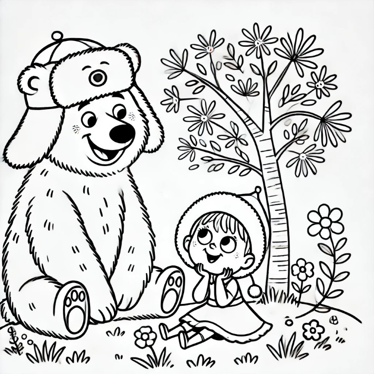 Dibujos para colorear e imprimir Masha And The Bear