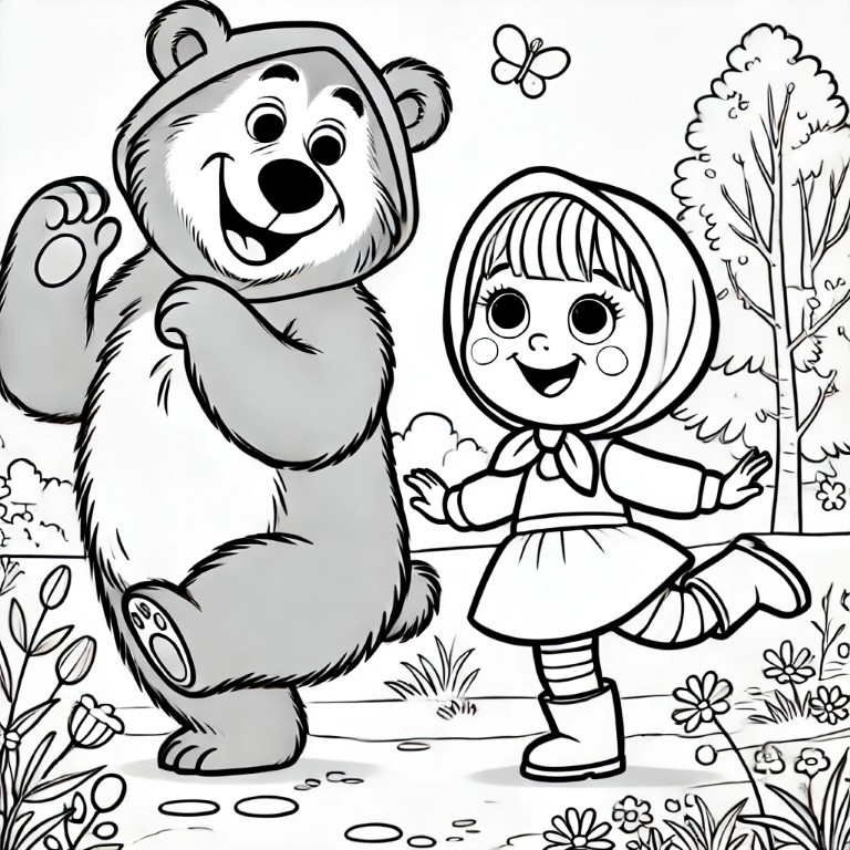 Dibujos para colorear e imprimir Masha And The Bear