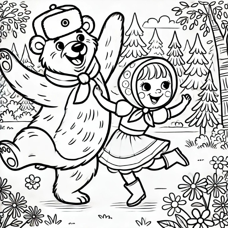 Dibujos para colorear e imprimir Masha And The Bear