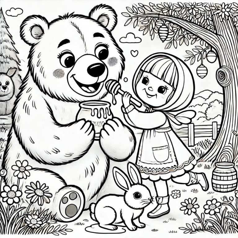 Dibujos para colorear e imprimir Masha And The Bear