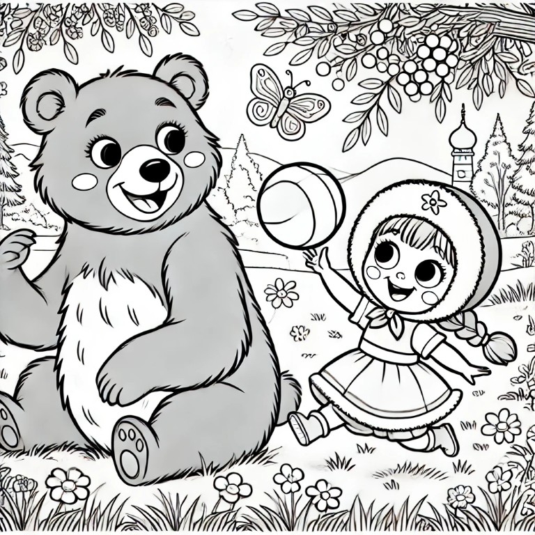 Dibujos para colorear e imprimir Masha And The Bear