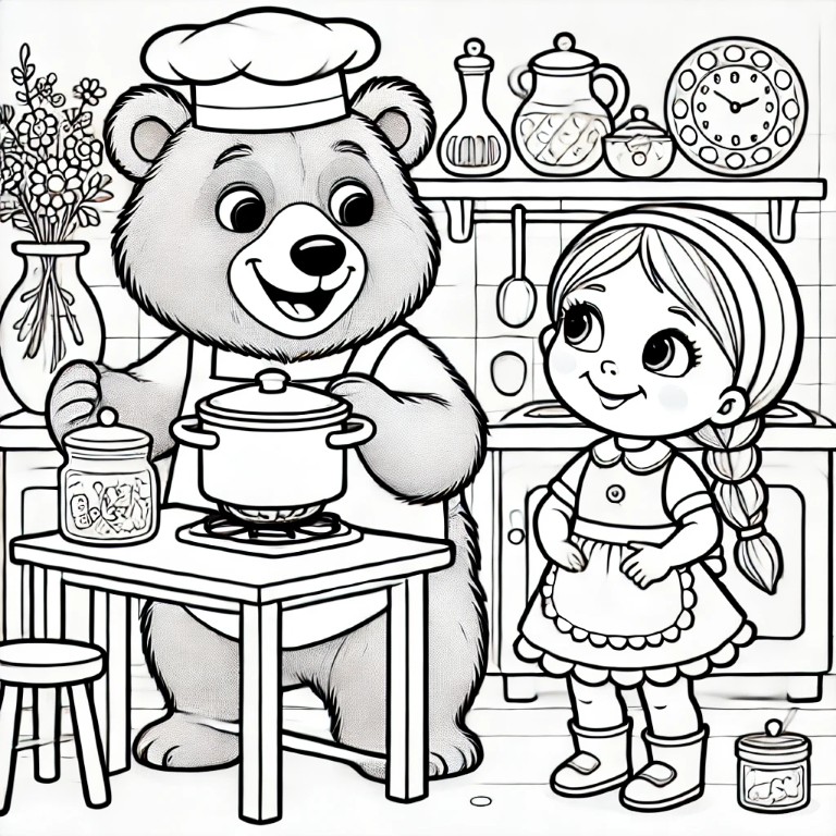 Dibujos para colorear e imprimir Masha And The Bear