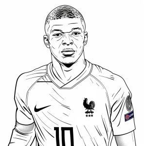 Kylian Mbappé para Colorear