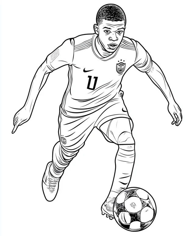 Dibujos para colorear e imprimir Mbappé