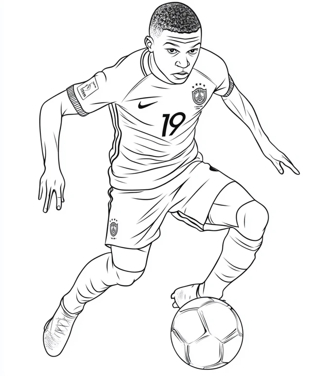 Dibujos para colorear e imprimir Mbappé