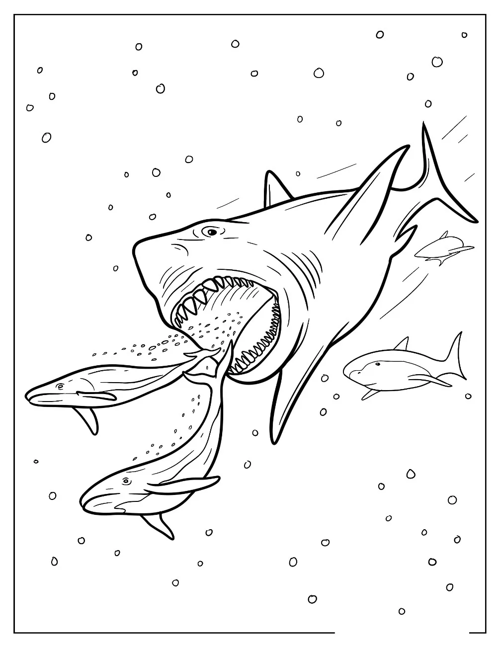 Dibujos para colorear e imprimir Megalodon