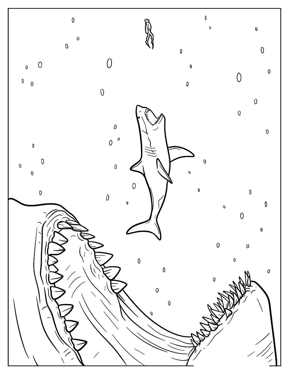 Dibujos para colorear e imprimir Megalodon