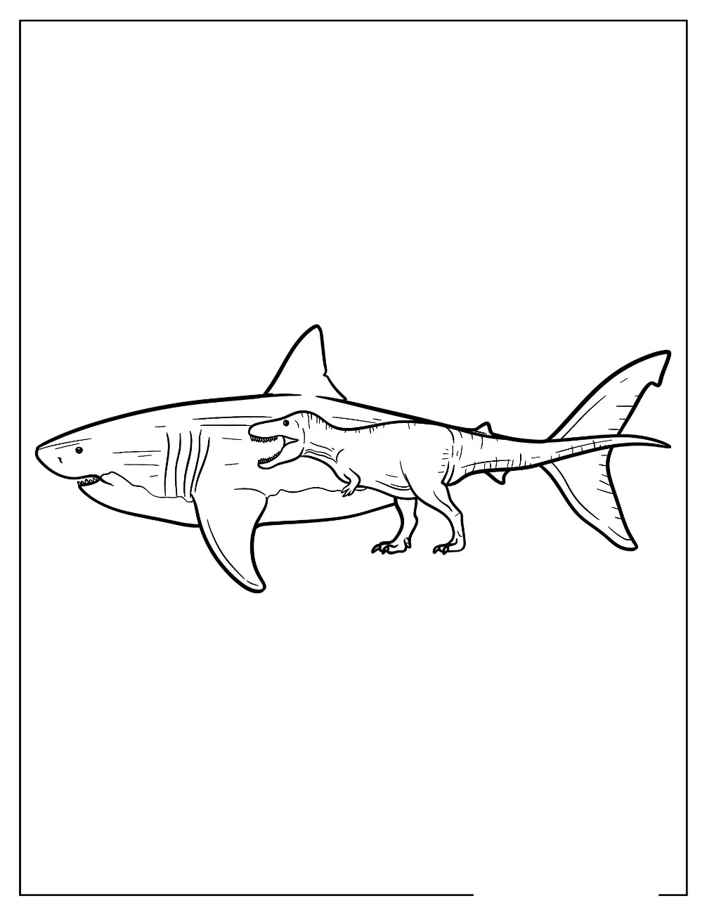 Dibujos para colorear e imprimir Megalodon