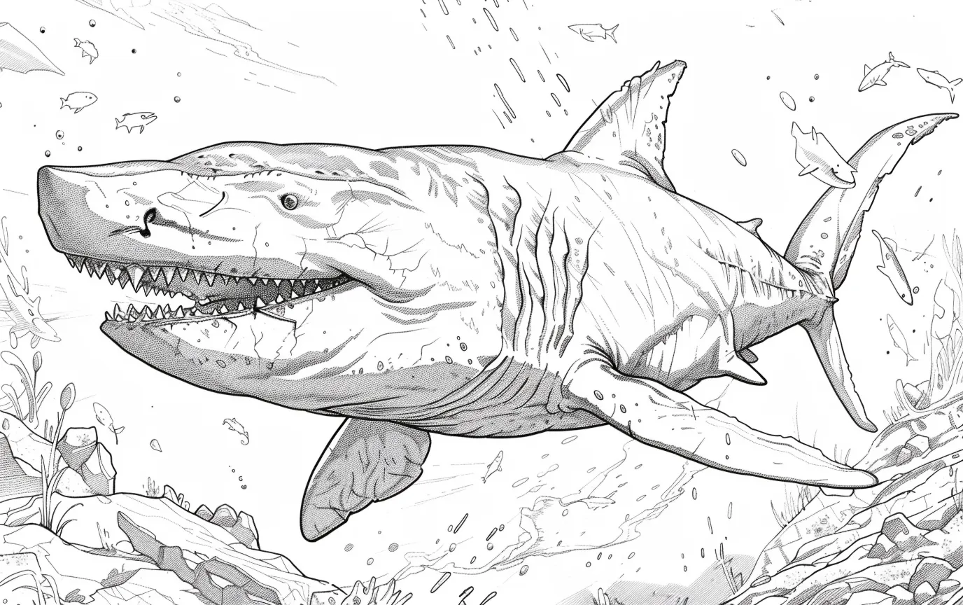 Dibujos para colorear e imprimir Megalodon