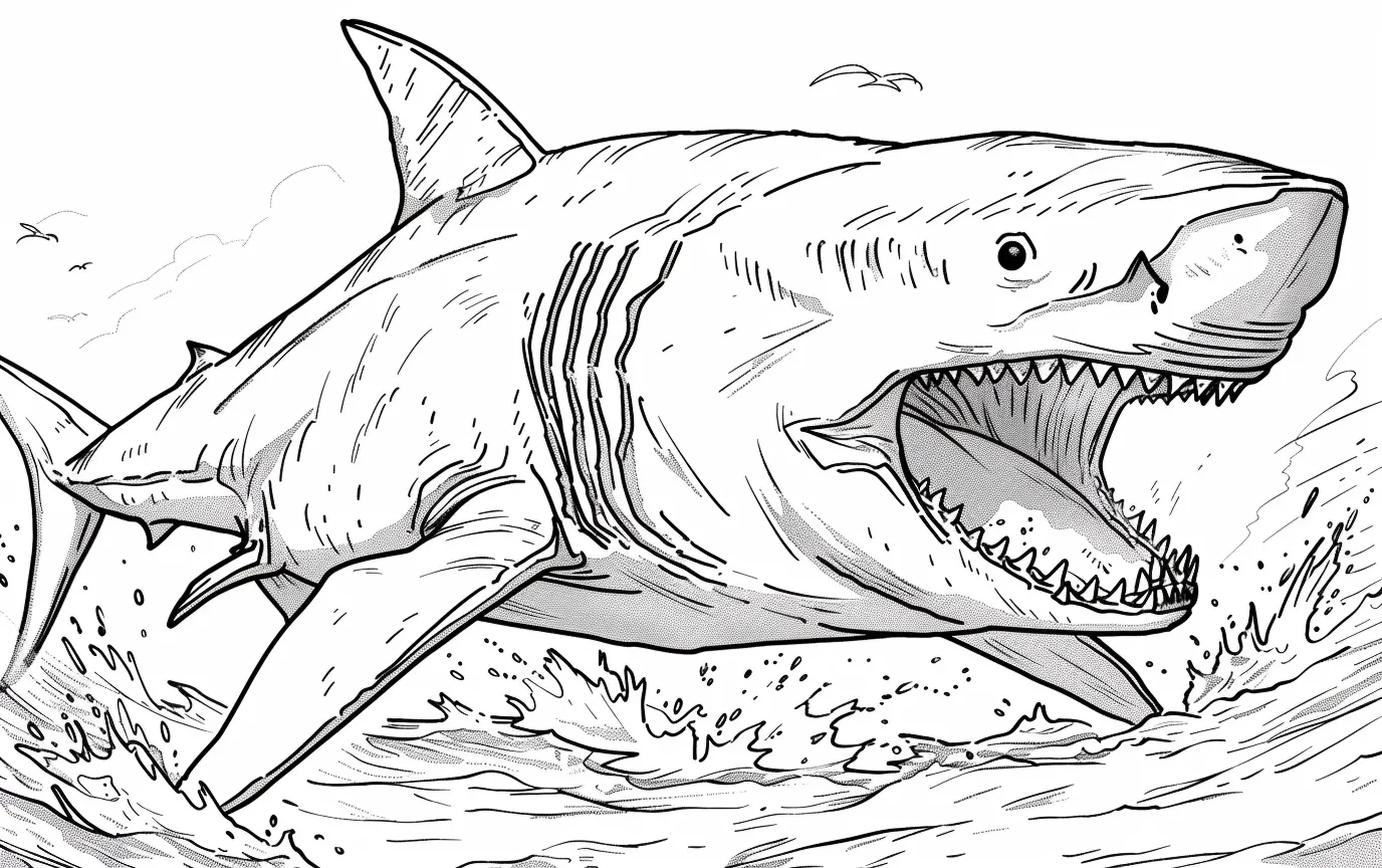 Dibujos para colorear e imprimir Megalodon