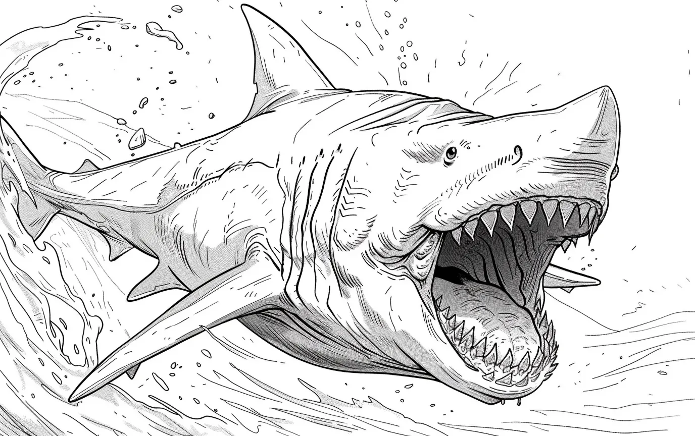 Dibujos para colorear e imprimir Megalodon