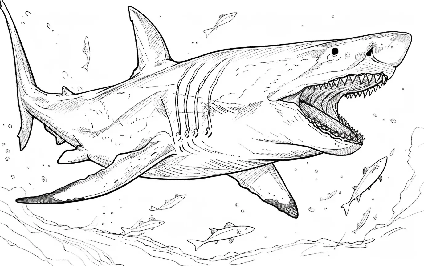 Dibujos para colorear e imprimir Megalodon