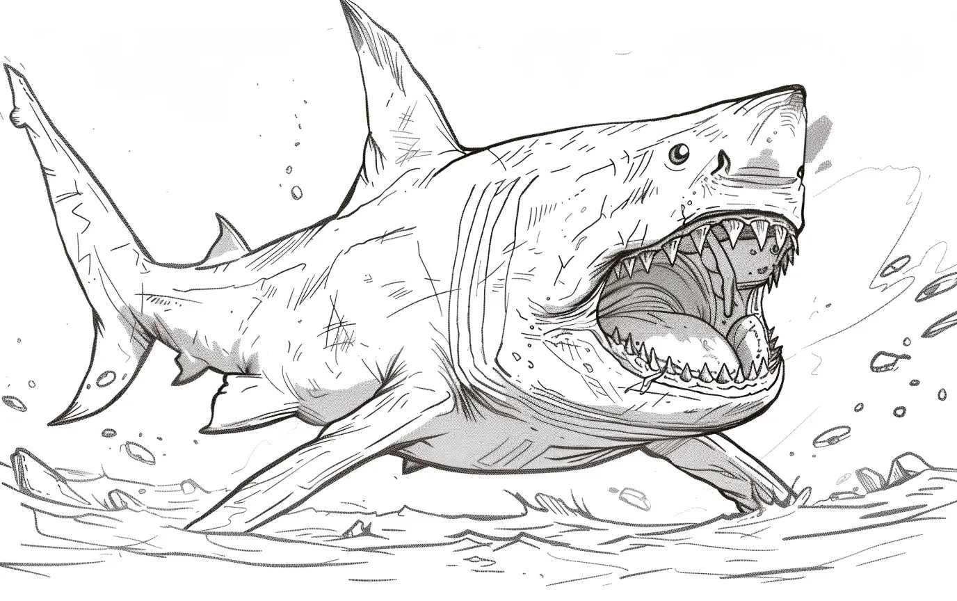 Dibujos para colorear e imprimir Megalodon