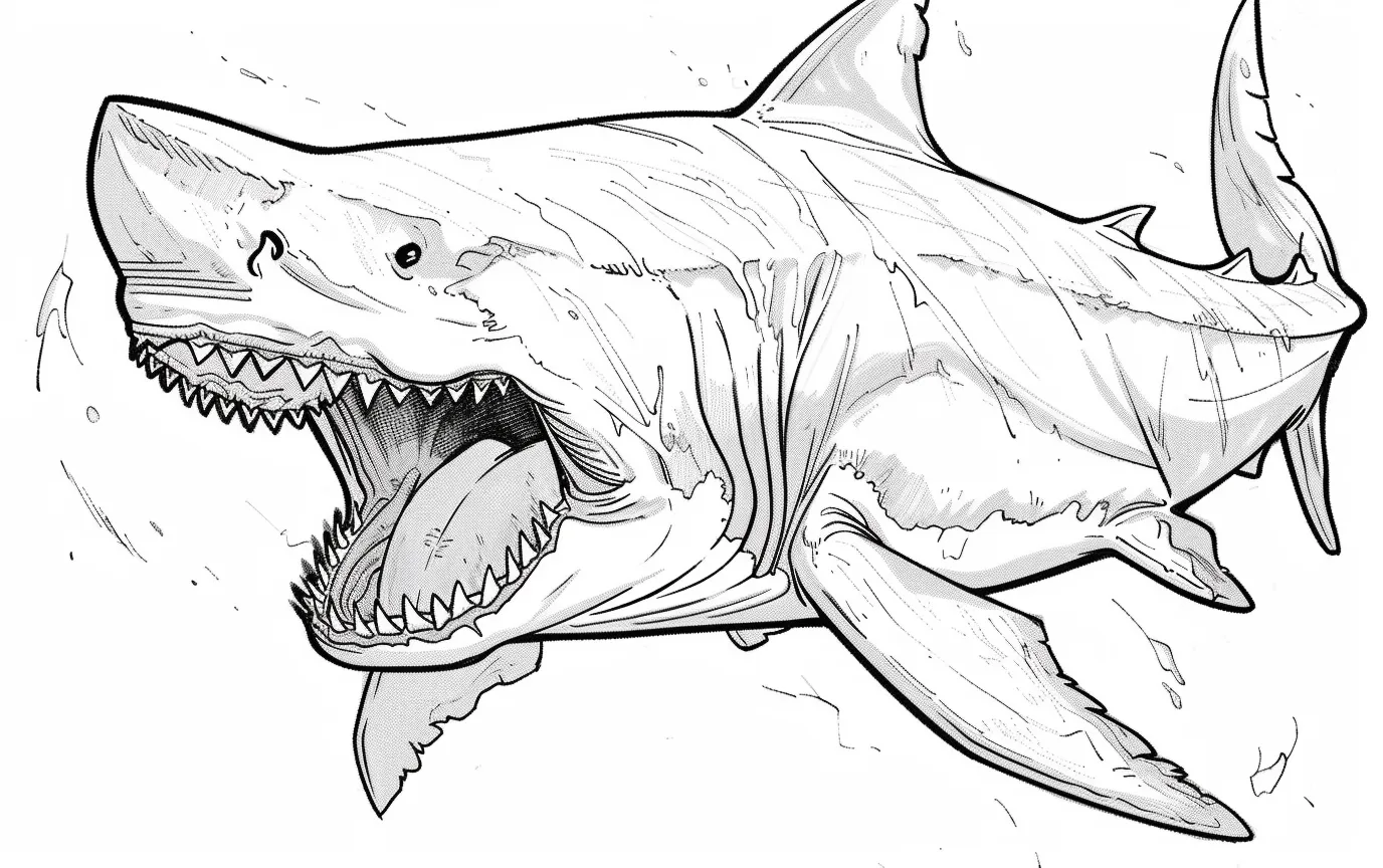 Dibujos para colorear e imprimir Megalodon