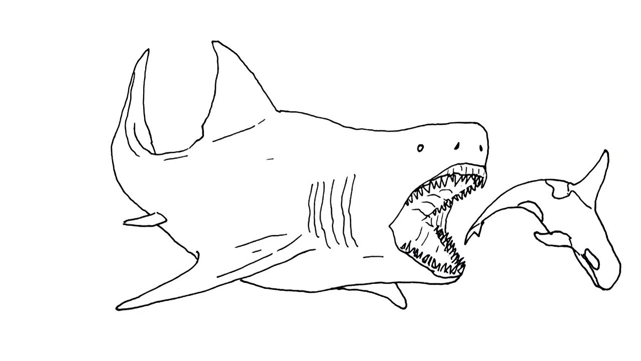 Dibujos para colorear e imprimir Megalodon