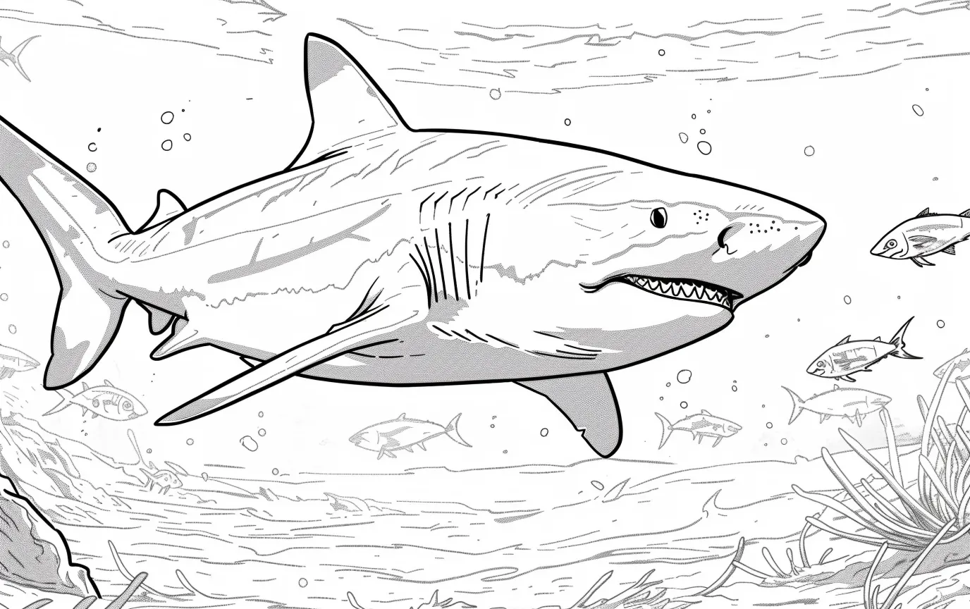 Dibujos para colorear e imprimir Megalodon