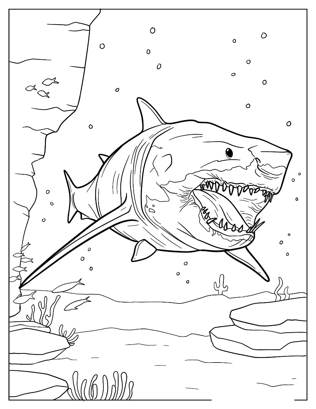 Dibujos para colorear e imprimir Megalodon