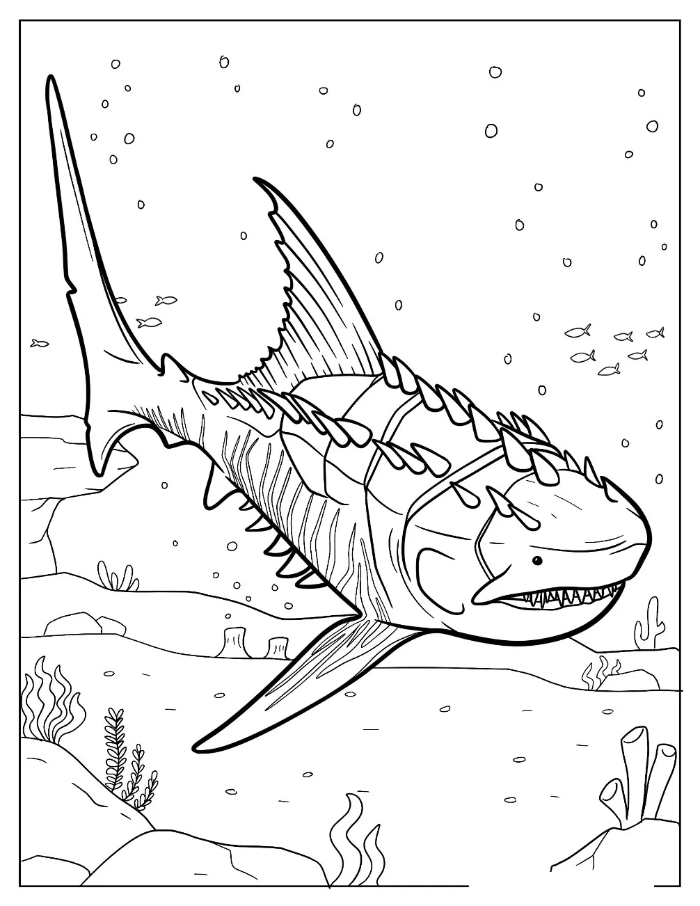 Dibujos para colorear e imprimir Megalodon