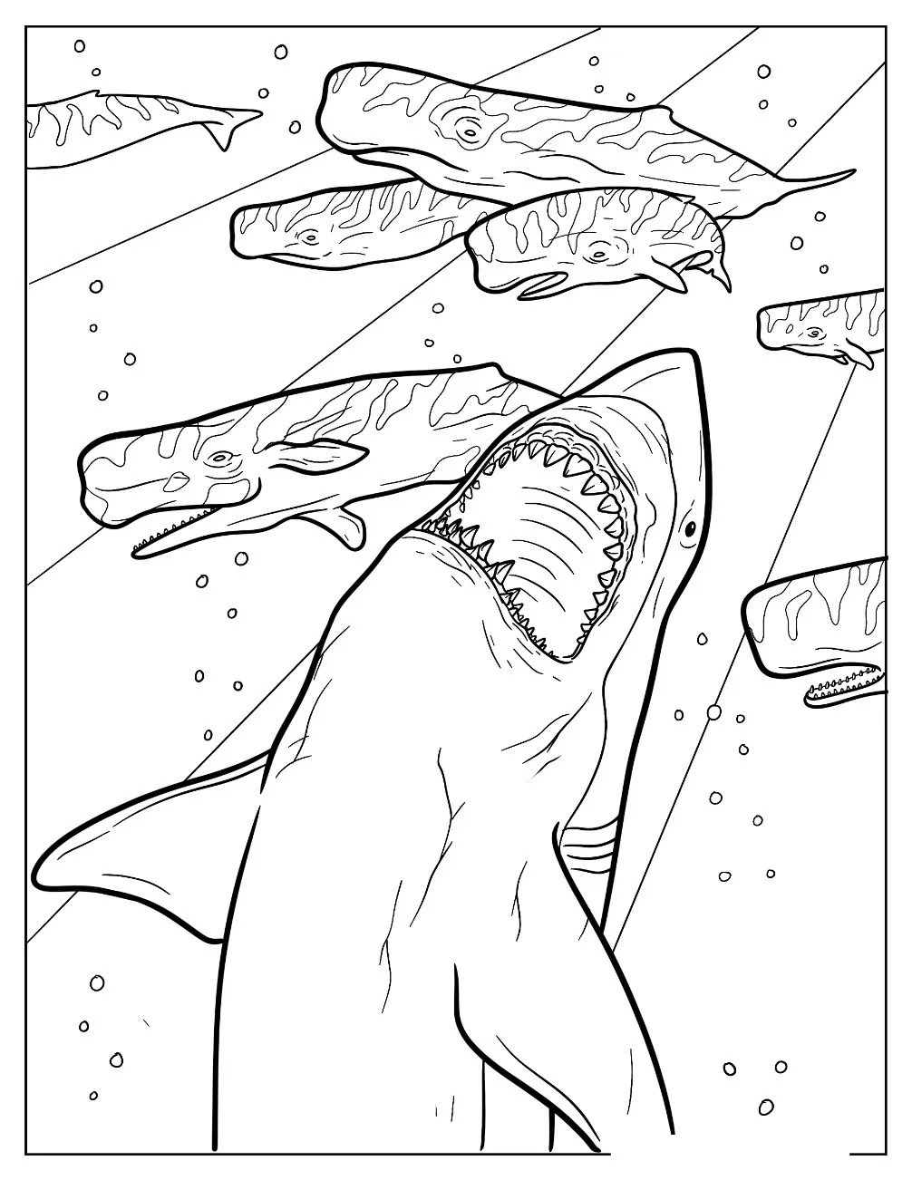 Dibujos para colorear e imprimir Megalodon