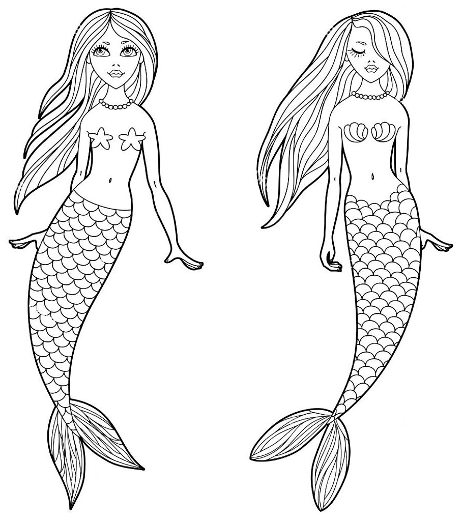 Dibujos para colorear e imprimir Mermaids