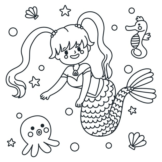 Dibujos para colorear e imprimir Mermaids