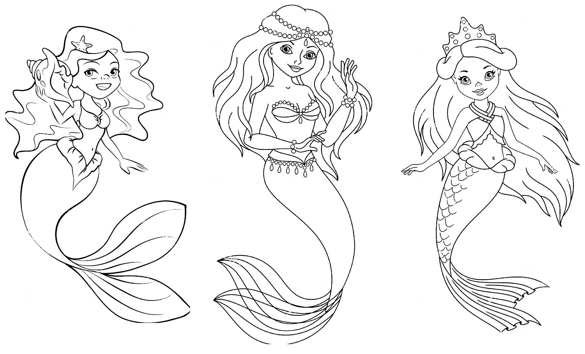 Dibujos para colorear e imprimir Mermaids