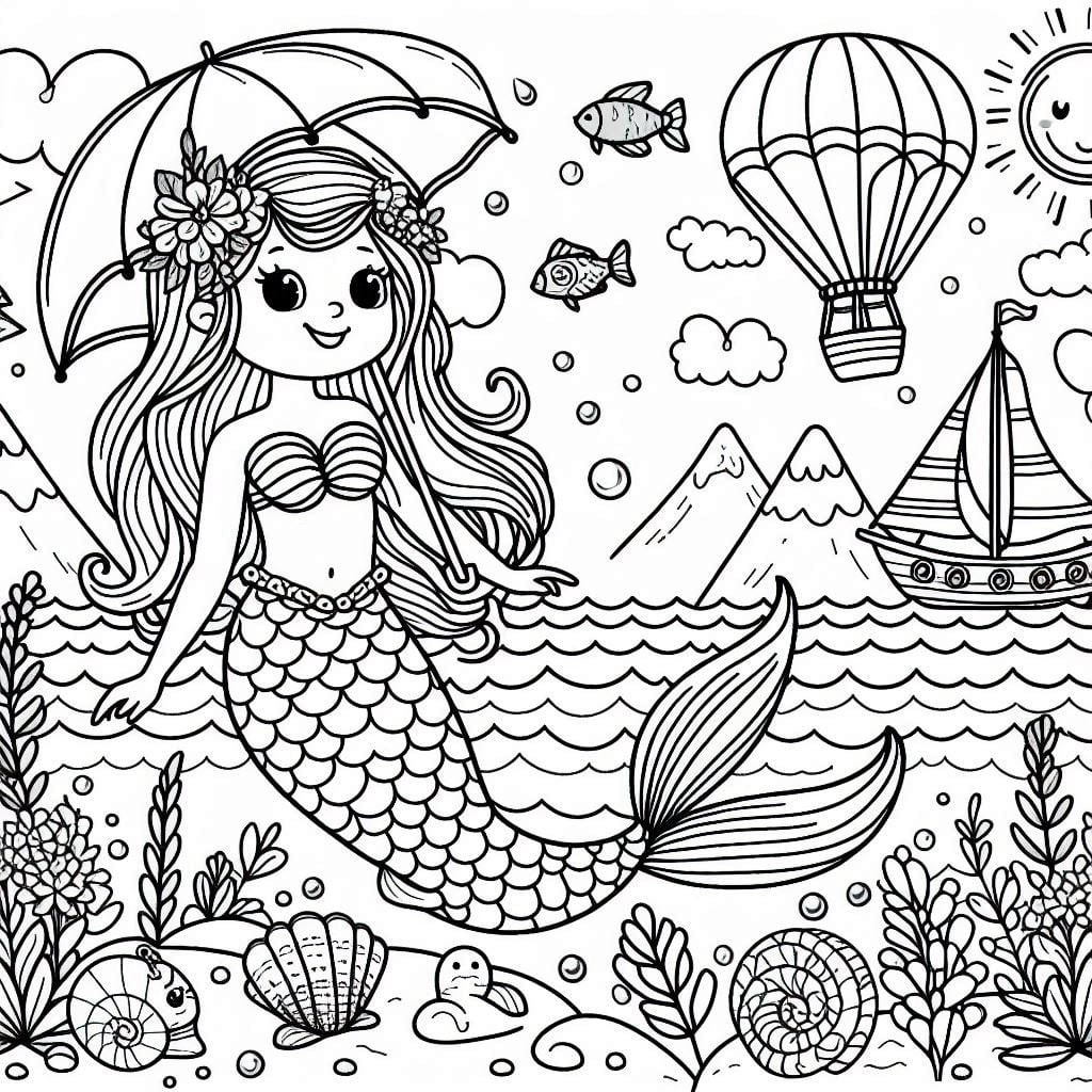 Dibujos para colorear e imprimir Mermaids