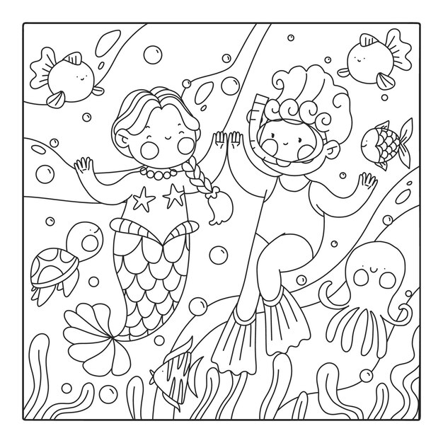 Dibujos para colorear e imprimir Mermaids